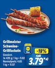 Grillmeister Schweine-Grillfackeln Angebote bei Lidl Aschaffenburg für 3,79 €