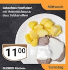 Aktuelles Gekochtes Rindfleisch mit Meerrettichsauce, dazu Salzkartoffeln Angebot bei GLOBUS in Halle (Saale) ab 11,00 €