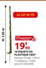Rural Master Guichainville - Promo 10 piquets en plastique vert Promo 10 piquets en plastique vert à 19,90 € dans le catalogue Rural Master à Guichainville