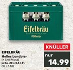 Aktuelle Bitburger Angebote bei Kaufland in Schwabach Aktuelles Eifelbräu Helles Landbier Angebot bei Kaufland in Schwabach ab 14,99 €