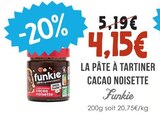 La pâte à tartiner cacao noisette - FUNKIE à 4,15 € dans le catalogue Naturalia