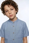 Promo Chemise col mao manches courtes unie en coton et lin à 9,99 € dans le catalogue Monoprix Bordeaux Saint Christoly à Mérignac