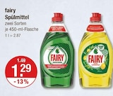 Spülmittel im V-Markt Prospekt Spülmittel von fairy im aktuellen V-Markt Prospekt für 1,29 €