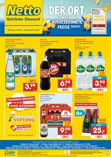 Wasser im Netto Marken-Discount Prospekt "DER ORT, AN DEM DU IMMER AUSGEZEICHNETE PREISE FINDEST." mit 2 Seiten (Cottbus)