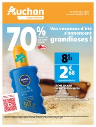 Catalogue Auchan à Colombes, avec 12 pages Prospectus Auchan à Colombes, "Vos vacances d'été s'annoncent grandioses !", 12 pages, 22/06/2022 - 05/07/2022