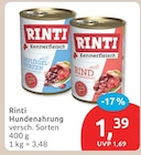 Hundenahrung im Angebot bei budni in Seevetal Hundenahrung Angebote von Rinti bei budni Seevetal für 1,39 €