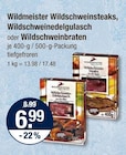 Wildschweinsteaks von Wildmeister im aktuellen V-Markt Prospekt für 6,99 €