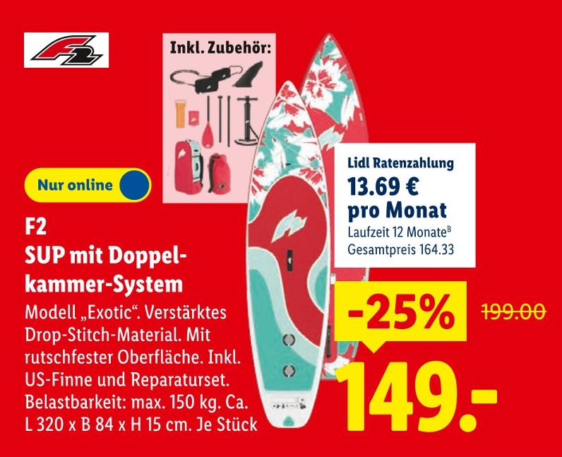 SUP mit Doppelkammer-System