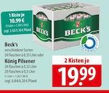 Beck's oder König Pilsener bei famila Nordost im Prospekt "" für 10,99 €