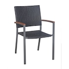 Armlehnstuhl stapelbar Raikki, Alu/Polyrattan/Teakholz, schwarz/grau von METRO PROFESSIONAL für 261,76 € bei METRO im Angebot Armlehnstuhl stapelbar Raikki, Alu/Polyrattan/Teakholz, schwarz/grau von METRO PROFESSIONAL im aktuellen METRO Prospekt