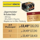 Kräuterlikör Angebote von Jägermeister bei Metro Bensheim für 18,43 €