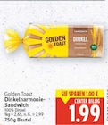Dinkelharmonie-Sandwich von Golden Toast für 1,99 € bei E center im Angebot Dinkelharmonie-Sandwich von Golden Toast im aktuellen E center Prospekt