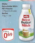 Reine Butter Milch im Angebot bei GLOBUS in Jena Reine Butter Milch Angebote von Müller bei GLOBUS Jena für 0,69 €