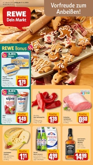 REWE Prospekt der Woche "Dein Markt" Seite 1, 17.11.2025 bis 22.11.2025 für Frankfurt Aktueller REWE Prospekt "Dein Markt" Seite 1 von 18 Seiten für Frankfurt