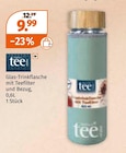 Glas-Trinkflasche mit Teefilter und Bezug von Müllers Tee Stube im aktuellen Müller Prospekt für 9,99 €