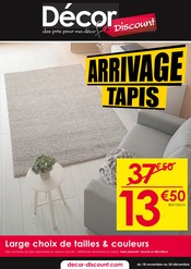 Catalogue Meubles & Décoration Décor Discount en cours à Saint-Gaudens et alentours, "ARRIVAGE TAPIS", 12 pages, 18/11/2024 - 24/12/2024