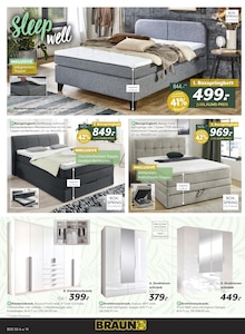 Bett im BRAUN Möbel-Center Prospekt "60 JAHRE BRAUN MÖBEL CENTER" mit 20 Seiten (Reutlingen)
