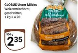 GLOBUS Neunkirchen - Weizenmischbrot, geschnitten Angebot im Prospekt Weizenmischbrot, geschnitten bei GLOBUS im Neunkirchen Prospekt für 2,35 €