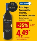 Tempranillo Crianza, Rotwein, trocken Angebote von Pata Negra bei Lidl Heilbronn für 4,49 €