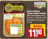 Frische Freiland Pollofino Hähnchenschenkel ohne Knochen Angebote von Nature & Respect bei REWE Neuwied für 11,90 €