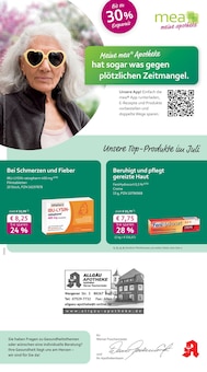 mea - meine apotheke Prospekt der Woche "Unsere Juli-Angebote" Seite 1, 01.07.2025 bis 31.07.2025 für Amtzell Aktueller mea - meine apotheke Prospekt "Unsere Juli-Angebote" Seite 1 von 4 Seiten für Amtzell
