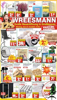 Wreesmann Prospekt der KW 43  "DEIN SAISON- & SONDERPOSTENMARKT!" Aktueller Wreesmann Prospekt "DEIN SAISON- & SONDERPOSTENMARKT!" Seite 1 von 12 Seiten