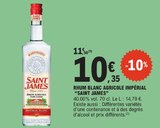 Rhum Blanc Agricole Impérial - SAINT JAMES en promo chez E.Leclerc Caen à 10,35 €