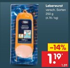 Leberwurst im Angebot bei Netto Marken-Discount in Braunschweig Leberwurst Angebote bei Netto Marken-Discount Braunschweig für 1,19 €