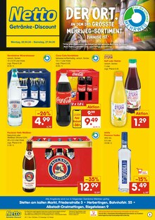 Cola im Netto Marken-Discount Prospekt "DER ORT, AN DEM DAS GRÖSSTE MEHRWEG-SORTIMENT ZUHAUSE IST." mit 2 Seiten (Albstadt)