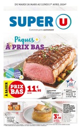 Prospectus Super U à La Haye-du-Puits, "Pâques à prix bas", 24 pages, 26/03/2024 - 01/04/2024