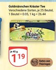 Kräuter Tee im Angebot bei GLOBUS in Plauen Kräuter Tee Angebote von Goldmännchen bei GLOBUS Plauen für 1,19 €