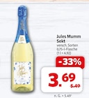 Sekt im Angebot bei Markant Nordwest in Herford Sekt Angebote von Jules Mumm bei Markant Nordwest Herford für 3,69 €