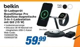 Qi-Ladegerät BoostCharge Pro Kabellose magnetische 3-in-1-Ladestation mit Qi2 (15 W) Angebote von belkin bei expert Wesel für 59,99 €