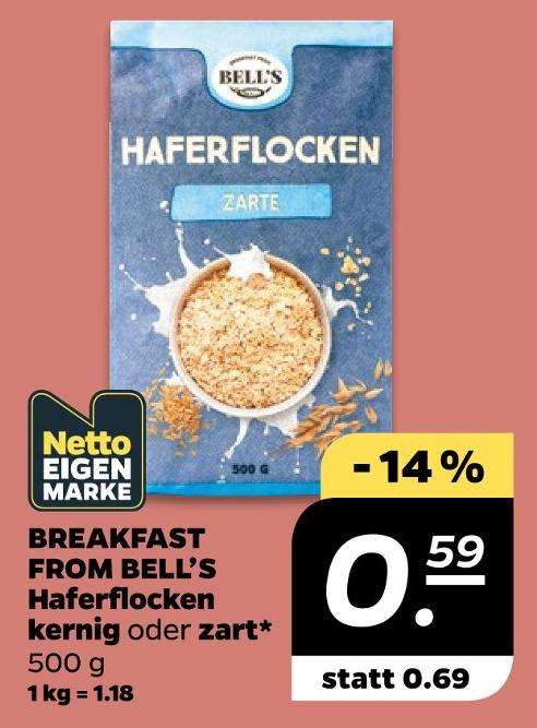 Haferflockern kernig oder zart