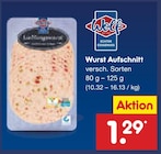 Aktuelle Wurst Angebote bei Netto Marken-Discount in Paderborn Aktuelles Wurst Aufschnitt Angebot bei Netto Marken-Discount in Paderborn ab 1,29 €