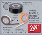 Gewebeband von WORKZONE für 2,49 € bei ALDI Nord im Angebot Gewebeband von WORKZONE im aktuellen ALDI Nord Prospekt