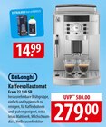 Aktuelle Kaffeevollautomat Angebote bei famila Nordost in Kiel Aktuelles DeLonghi Kaffeevollautomat Ecam 22.110.SB Angebot bei famila Nordost in Kiel ab 279,00 €