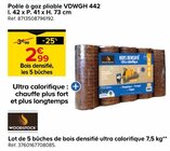 Promo Lot de 5 bûches de bois densifié ultra calorifique 7,5 kg à 2,99 € dans le catalogue Castorama à Saint-Martin-d'Hères