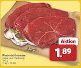 Rinderhüftsteaks für 1,89 € bei famila Nordwest im Angebot Rinderhüftsteaks im aktuellen famila Nordwest Prospekt