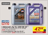 Motorenöl „Top Tec 4200 5W-30“ im Angebot bei toom Baumarkt in Bergisch Gladbach Motorenöl „Top Tec 4200 5W-30“ Angebote von LIQUI MOLY bei toom Baumarkt Bergisch Gladbach für 42,99 €