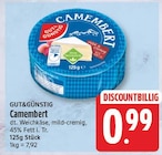 Camembert von GUT&GÜNSTIG für 0,99 € bei EDEKA im Angebot Camembert von GUT&GÜNSTIG im aktuellen EDEKA Prospekt