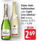 Sekt halbtrocken im Angebot bei E center in Filderstadt Sekt halbtrocken Angebote von Faber bei E center Filderstadt für 2,69 €