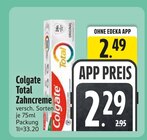 Total Zahncreme im EDEKA Prospekt Total Zahncreme von Colgate im aktuellen EDEKA Prospekt für 2,29 €