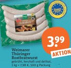 Aktuelles Weimarer Thüringer Rostbratwurst Angebot bei tegut in Nürnberg ab 3,99 €