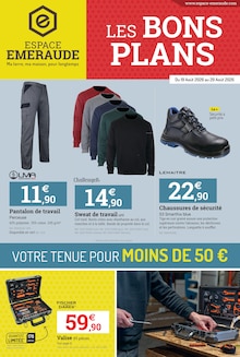 Catalogue Espace Emeraude à Châteaubriant cette semaine, valable du 19/08/2026 au 29/08/2026 Prospectus Espace Emeraude à Châteaubriant, "LES BONS PLANS", 4 pages de promos valables du 19/08/2026 au 29/08/2026
