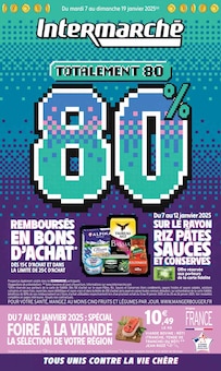 Prospectus Intermarché à Riom-és-Montagnes, "Totalement 80 80%", 24 pages de promos valables du 07/01/2025 au 19/01/2025