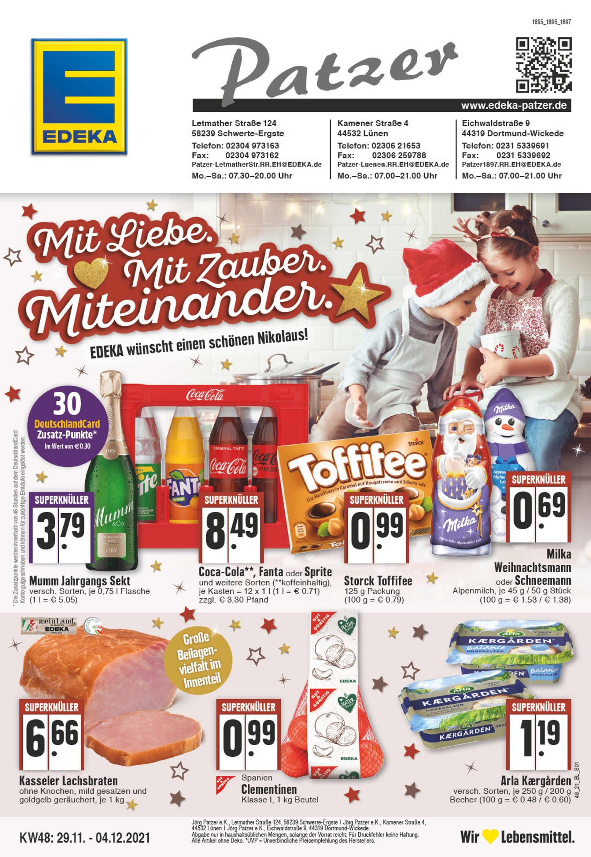 EDEKA Prospekt für Lünen mit 24 Seiten EDEKA Prospekt für Lünen: "Aktuelle Angebote", 24 Seiten, 29.11.2021 - 04.12.2021
