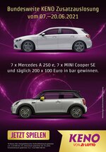 LOTTO Hessen Prospekt für Weiterstadt mit 1 Seite LOTTO Hessen Prospekt für Weiterstadt: "Bundesweite Keno Zusatzauslosung vom 07. - 20.06.2021", 1 Seite, 08.06.2021 - 15.06.2021