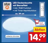 LED Deckenleuchte mit Sterneffekt von Star im aktuellen Netto Marken-Discount Prospekt für 14,99 €