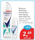 Nonstop Protection Deo-Spray oder Roll-On im Angebot bei budni in Berlin Nonstop Protection Deo-Spray oder Roll-On Angebote von Rexona bei budni Berlin für 2,69 €